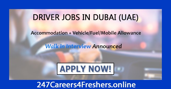 Driver Jobs In Dubai